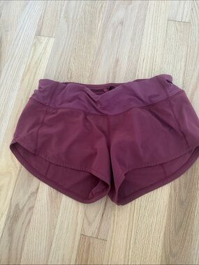 lululemon athletica Speed Ups Women's Burgundy Workout Shorts